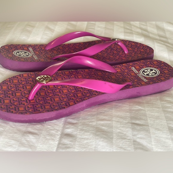 Tory Burch Monogram Geo Logo Flip Flop Thong Sandal Slip on - Picture 5 of 8